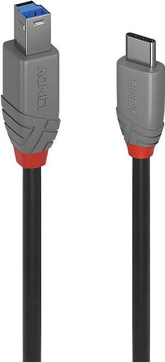Productafbeelding Lindy USB 3.2 Type C naar B kabel, Anthra Line (0.50 m, USB 3.2 Gen 1)