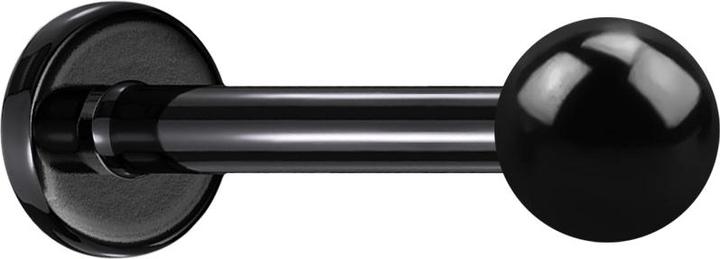Star Piercing Labret schwarz mit Kugel (ohne Messing, Chirurgenstahl 316L)