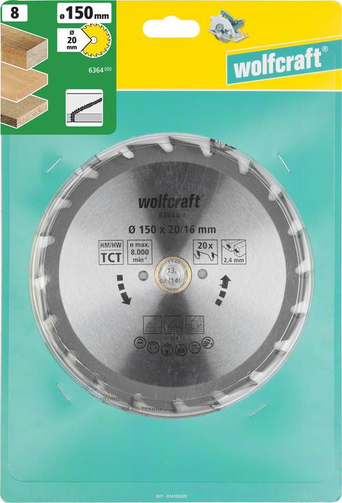 Produktbild wolfcraft wolfcraft 1 Kreissägeblatt HM, 18 Zähne ø140mm