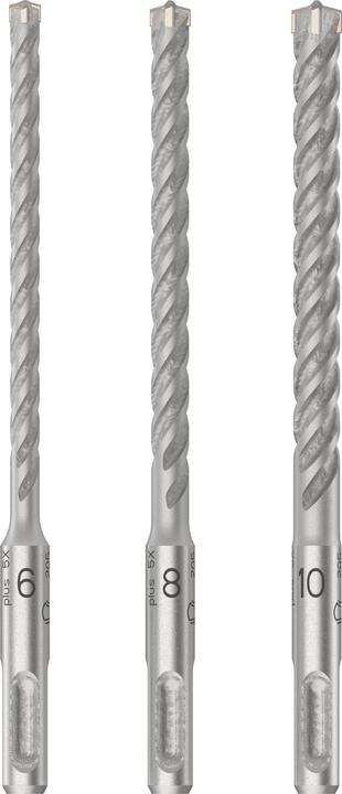 Bosch Zubehör PRO SDS plus-5X hammer drill bit set, 6/8/10 mm, 3 pcs. (8.0, 10.0, 6.0 mm)
