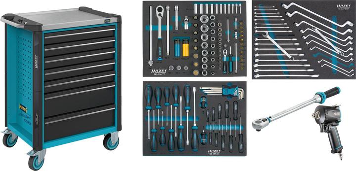 Produktbild HAZET Werkstattwagen Assistent 179NX-7/137 ∙ Schubladen, flach: 5 x 81 x 522 x 398 mm ∙ Schubladen,… (137 x)