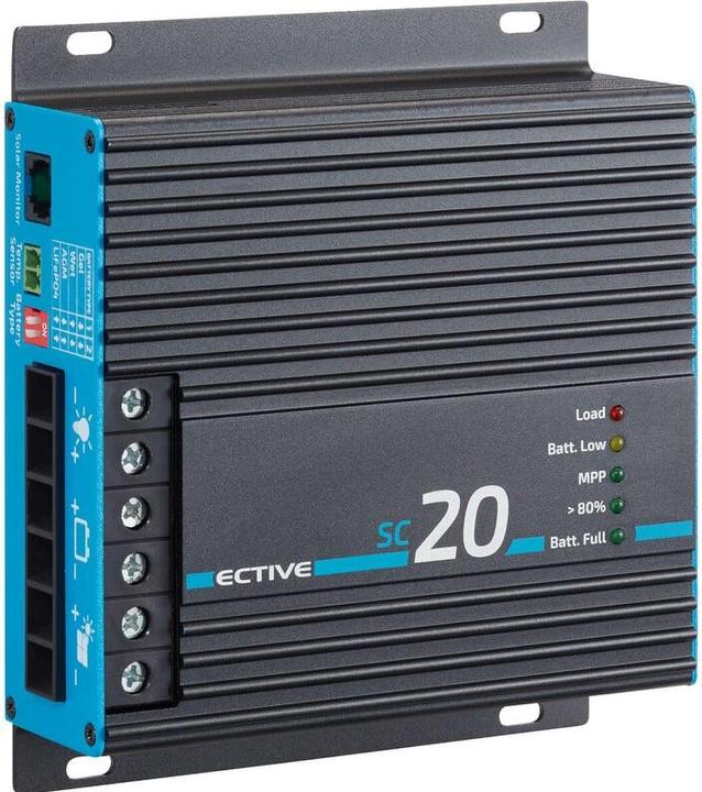 Produktbild Ective MPPT Solar Laderegler SC20 240/480WP Solarregler für 12V u 24V Batterien