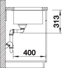 Produktbild Blanco SUBLINE 400-U (Unterbauspüle, 43 cm, 46 cm)
