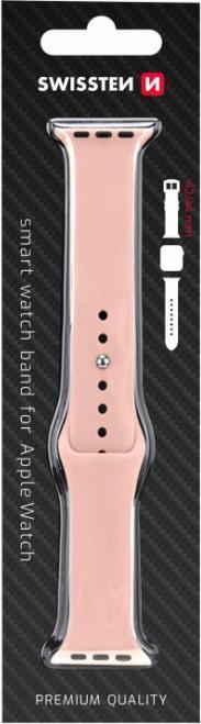 Produktbild Swissten Silicone band for apple watch 42-44 mm pink sand (44 mm, 42 mm, Silikon)