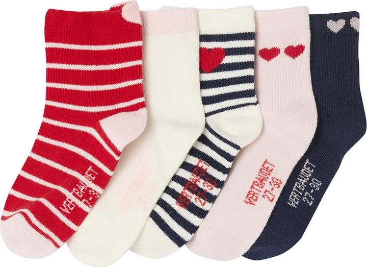 Immagine prodotto Vertbaudet 5er-Pack Mädchen Socken mit Herzen (Confezione da 5 pezzi, 35, 38)