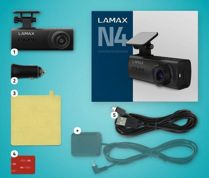 Produktbild Lamax VIDEOREKORDER N4 LMXN4 AUTOKAMERA FULLHD 1920X1080 (GPS-Empfänger, WLAN, Bluetooth, Eingebautes Mikrofon, Eingebautes Display, Full HD)