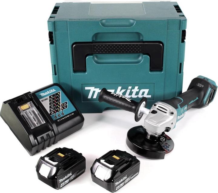 Image du produit Makita DGA 517 RMJ Meuleuse d'angle sans fil 18V 125mm + 2x Batteries 4,0Ah + Chargeur + Coffret de (125 mm)