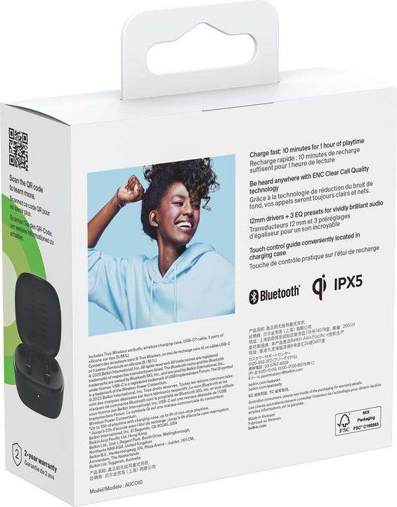 Image du produit Belkin Écouteurs SOUNDFORM Motion True Wireless (ANC, 9.90 h, Sans fil)