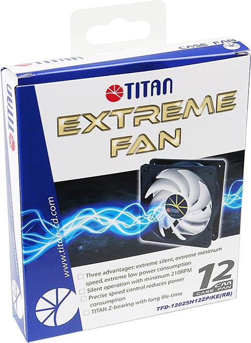 Actual product image Titan TFD-12025H12ZP/KE(RB) Fan 120x120x25mm, Extreme Silent Fan, with PWM, quiet (120 mm)