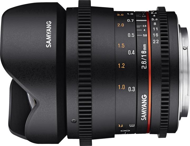 Actual product image Samyang 16mm T2.6 Canon EF (Canon EF, full size, APS-C / DX)