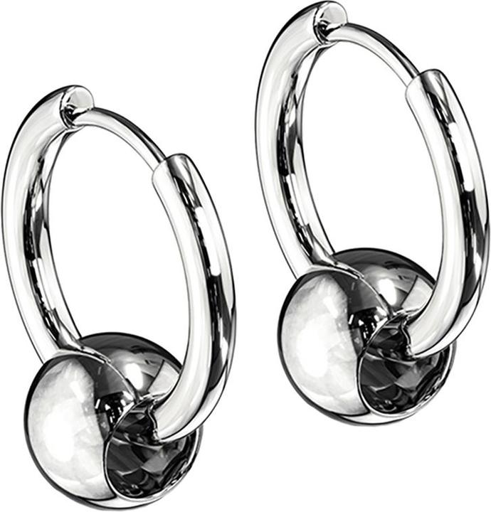 Star Piercing Ohrring silber Anhänger Kugel (ohne Messing, Chirurgenstahl 316L)