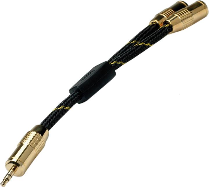 Roline GOLD 3.5mm Cableadapter. 1xM. 2xF. 15cm (0.15 m, 3.5mm Klinke (AUX))