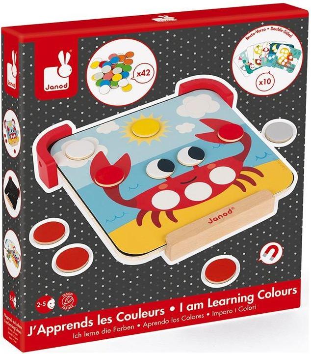 Image du produit Janod Jeu d'aimants couleurs et formes (Anglais, Allemand, Français, Italien)
