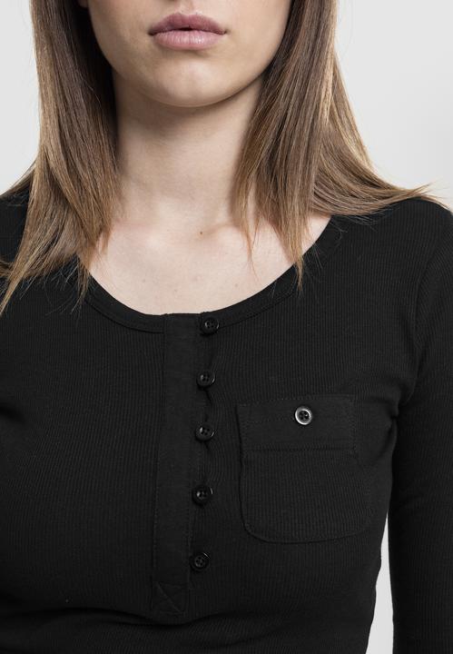 Immagine prodotto Urban Classics Tee lunga da donna con tasca a coste e risvolto (XS)