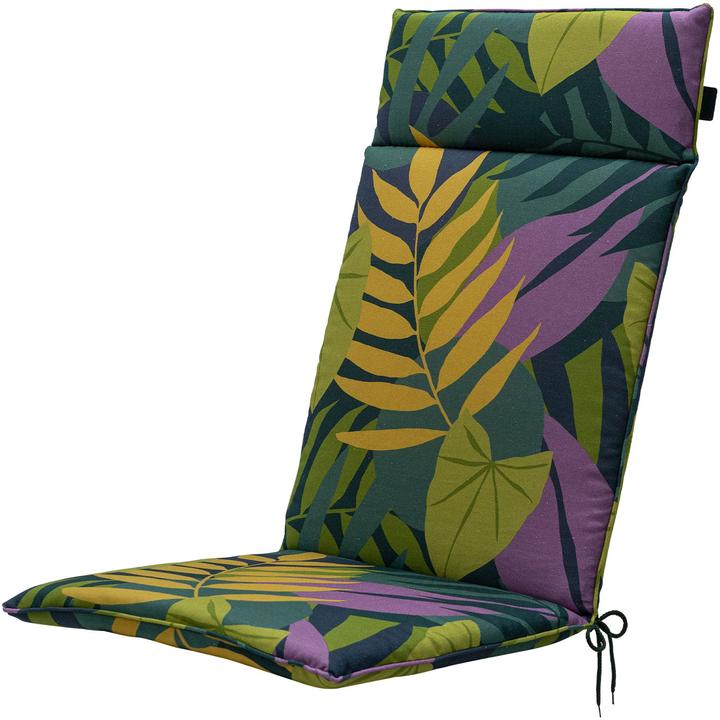 Produktbild Casativo Hochlehner-Auflage, Gartenstuhlkissen, Blätterdesign grün, 120 x 50 cm
