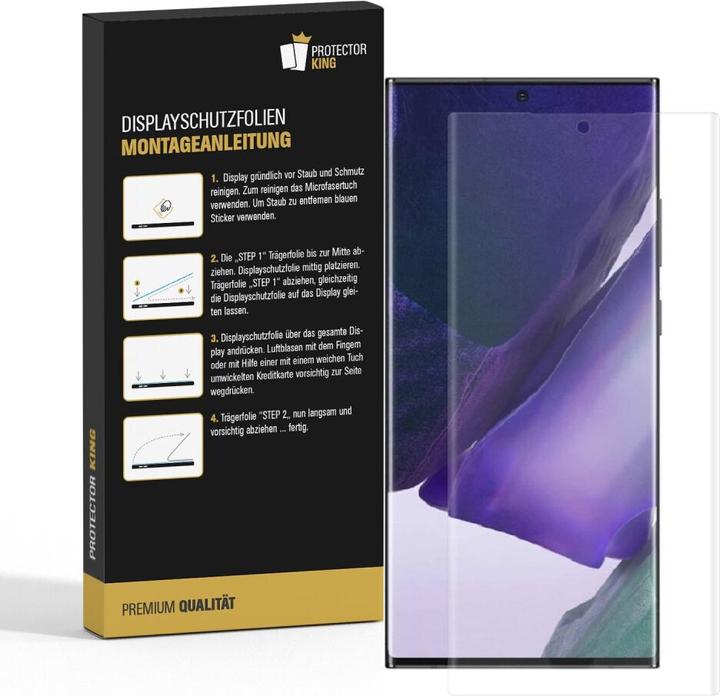 Produktbild Protectorking 3x echtes Tempered 9H Panzerhartglas 3D KLAR (3 Stück, Samsung Galaxy Note 20)