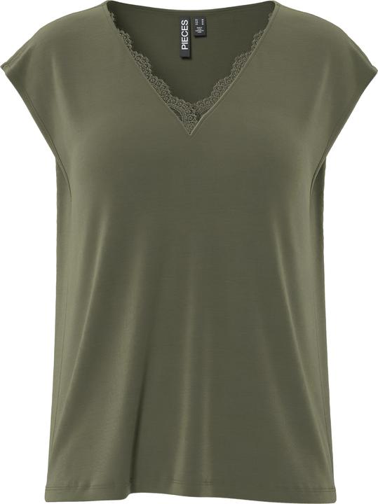 Pieces Pckamala Lace V-Neck Tee Jrs Noos Bc
