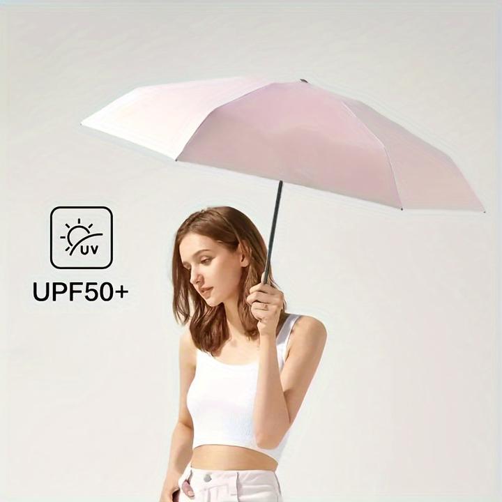 Image du produit Alopini Mini parapluie de poche élégant, 6 baleines, durable, ouverture manuelle, double usage pour les