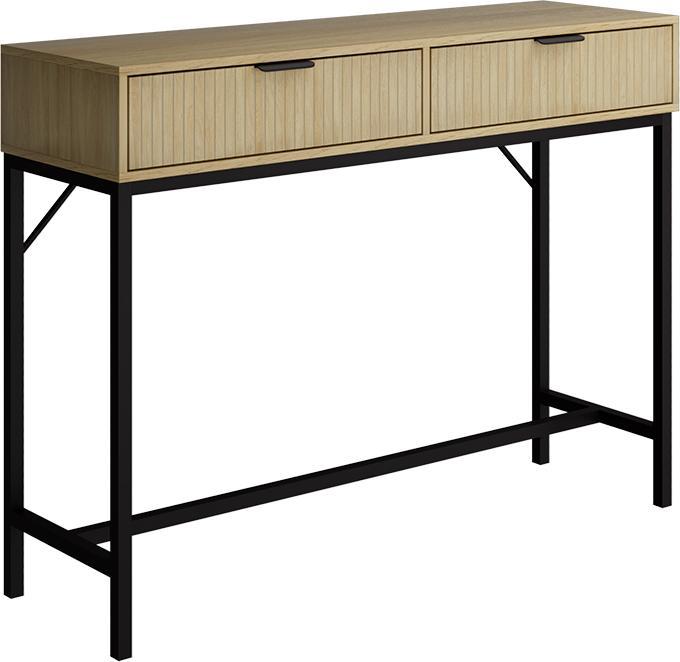 Vicco Lennox dressing table, oak/black, 100 x 75 cm with 2 drawers (100 x 75 x 30 cm)