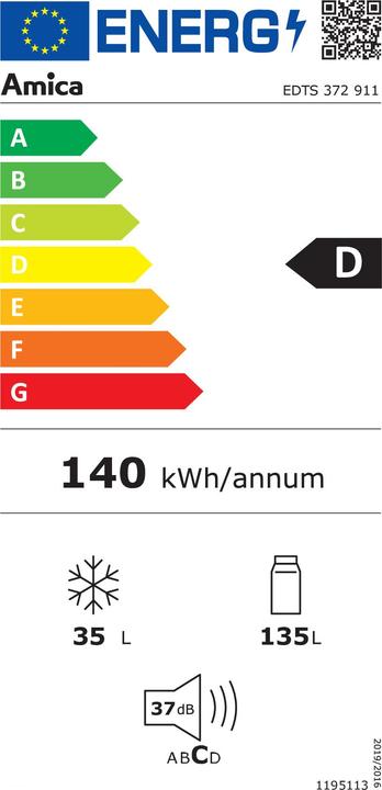 Label énergétique Amica EB-Kühl/Gefrierkombi (170 l)