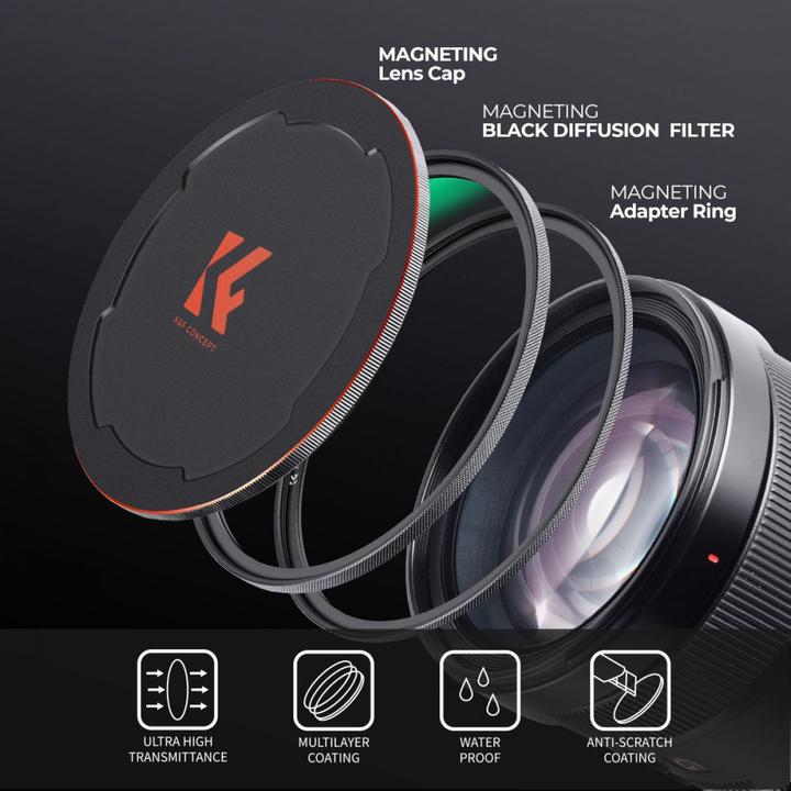 Immagine prodotto K&F Concept Magnetic 1/4 Black Mist Filter Nano X 49mm (KF-1816) (101.60 mm, Filtro nebbia nero)