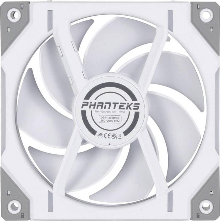 Image du produit Phanteks Ventilateur D-RGB D30 PWM Regular Airflow, 3-pack - 120mm, blanc (120 mm, 3 x)