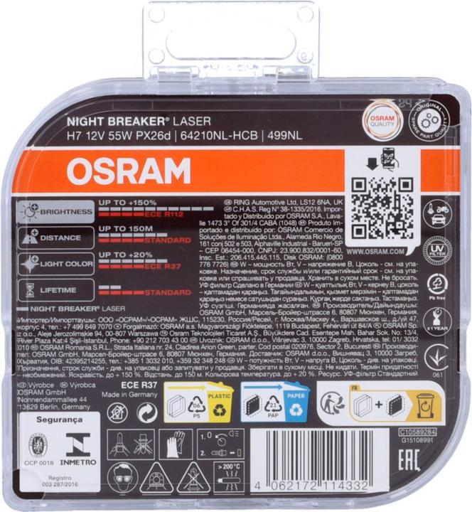 Actual product image Osram Night Breaker Laser Duobox (H7)