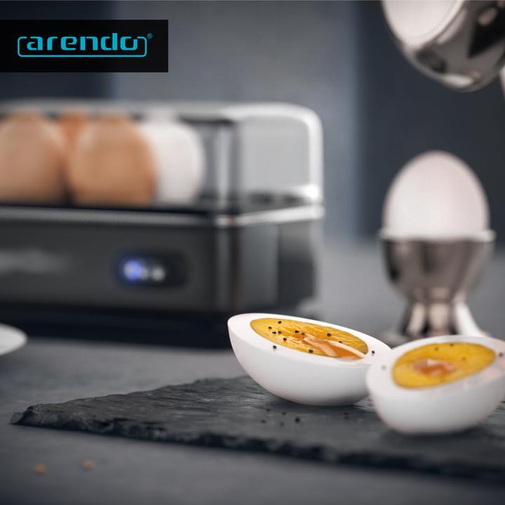 Immagine prodotto Arendo Caldaia per uova, a 6 pieghe, in acciaio inox, funzione keep warm, durezza regolabile, per 6 uova