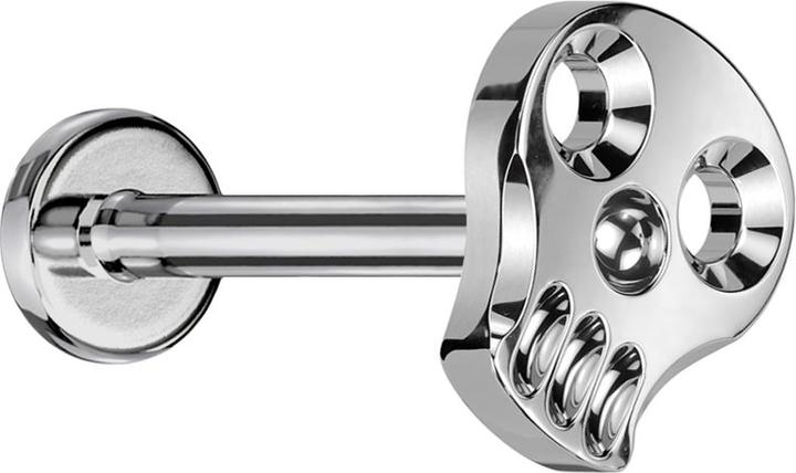 Star Piercing Micro Labret Innengewinde silber hohler Totenkopf silber (ohne Messing, Titan G23)