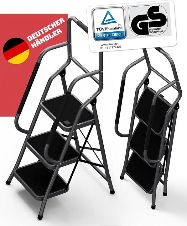 Produktbild Stackmeister 3 Stufen Sicherheitsleiter SM1032 (Klapptritt, Trittleiter)