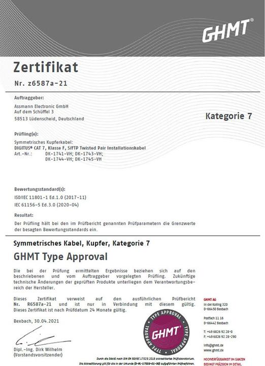 Actual product image Digitus Network cable (S/FTP, CAT7, 100 m)