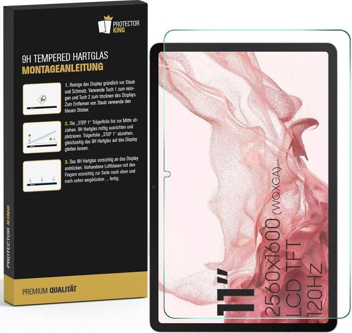 Actual product image Protectorking 4x real tempered 9H armoured glass 3D CLEAR (4 Piece, Galaxy Tab S8)