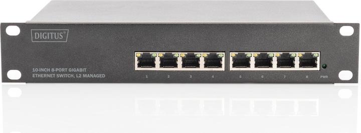 Actual product image Digitus 10 Inch 8 Port Gigabit Ethernet Switch, L2+ Managed (8 Ports)