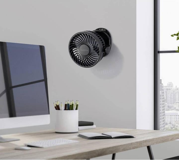 Actual product image Sygonix Akku-Ventilator 4 W Schwarz (55 dB)