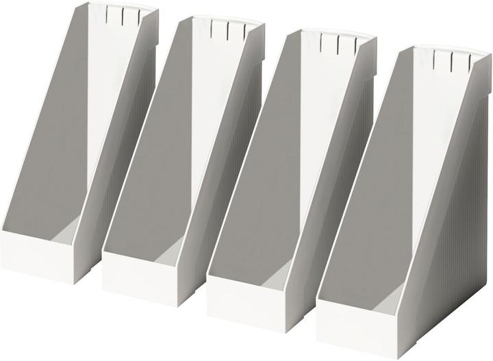 Produktbild Helit Stehsammler Linear, DIN A4, Polystyrol, weiss extra breit, mit Griff, inkl. Beschriftungszubehör (A4)