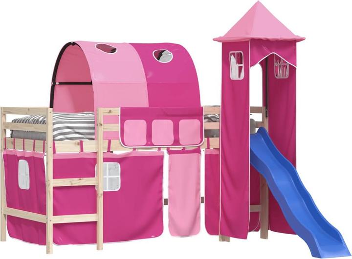 Produktbild VidaXL Vorhänge für Hochbett mit Tunnel und Turm Rosa,Farbe