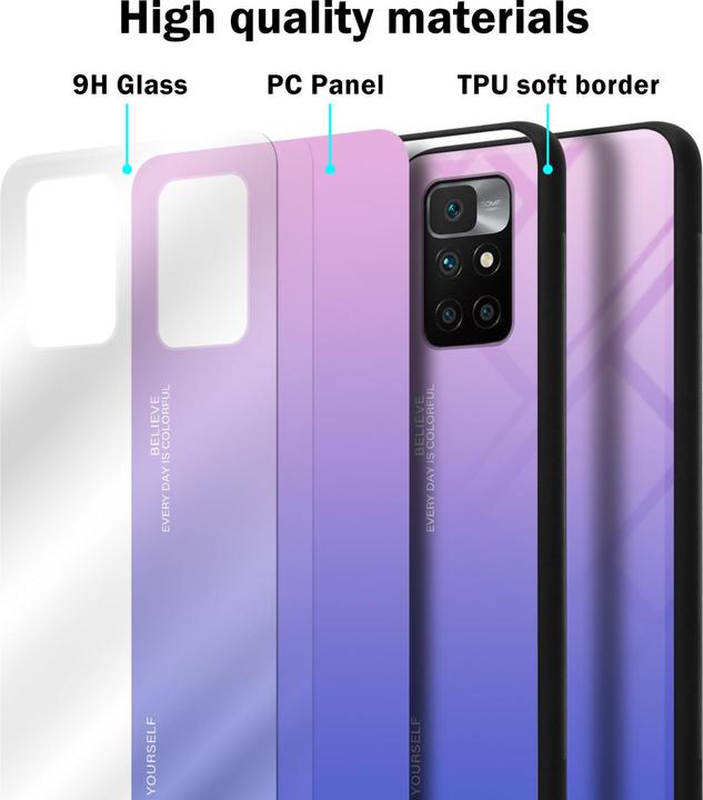 Productafbeelding Cadorabo TPU 2 Kleuren Glazen Hoesje (Xiaomi Redmi 10)