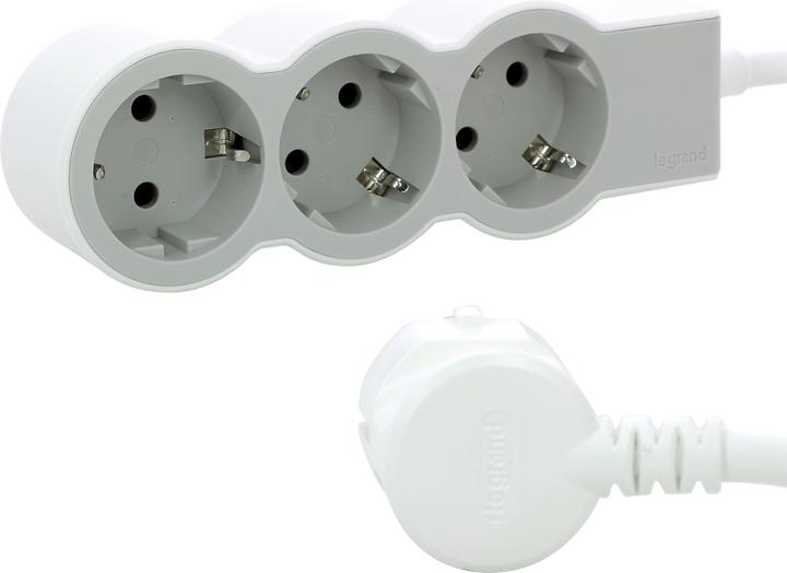 Legrand Flat socket strip 3x socket, 3 metre cable white-grey 694559 (3 x, CEE 32/3, 3 m)