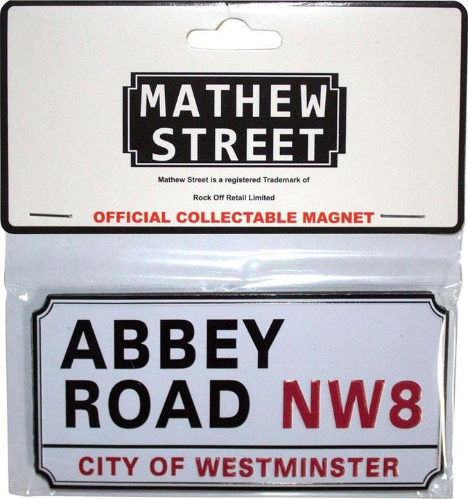 Actual product image Rock Off Abbey Road NW London Sign Embossed Fridge Magnet (1 x)