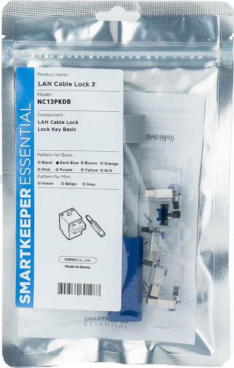 Actual product image Smart Keeper SmartKeeper NC13PKDB 5 x LAN Cable Locks 2 with 1 x Lock Key Basic Dark Blue SLSART-0310 SLSART0310