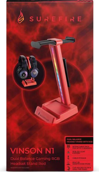 Produktbild Verbatim Vinson N1 Headset Stand Red Dual Balance Gaming Headset RGB