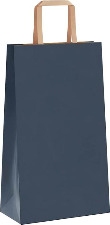 Produktbild VidaXL Kraftpapiertüten 250 Stk. mit Henkel Blau 21x11x36 cm Papiertüte (Geschenktüte, 250 x)