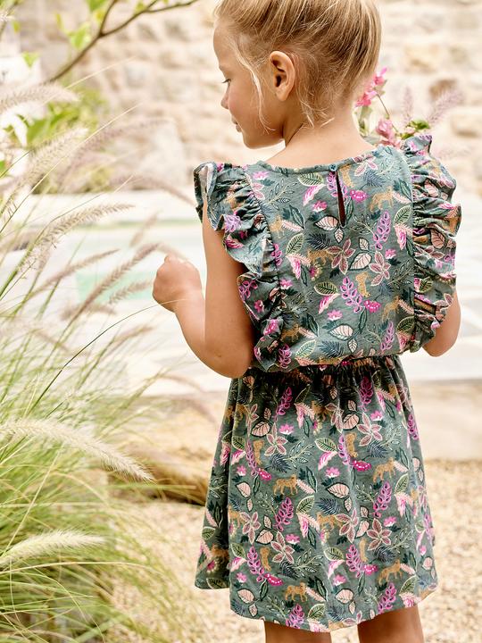 Produktbild Vertbaudet Bedrucktes Mädchen Jerseykleid mit Volantärmeln (98)