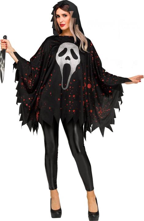 Fun World Division Glitzernder Ghostface Poncho (One Size)