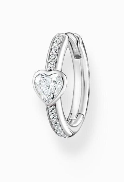 Immagine prodotto Thomas Sabo Creola singola con cuore e pietre bianche Argento (Argento 925)