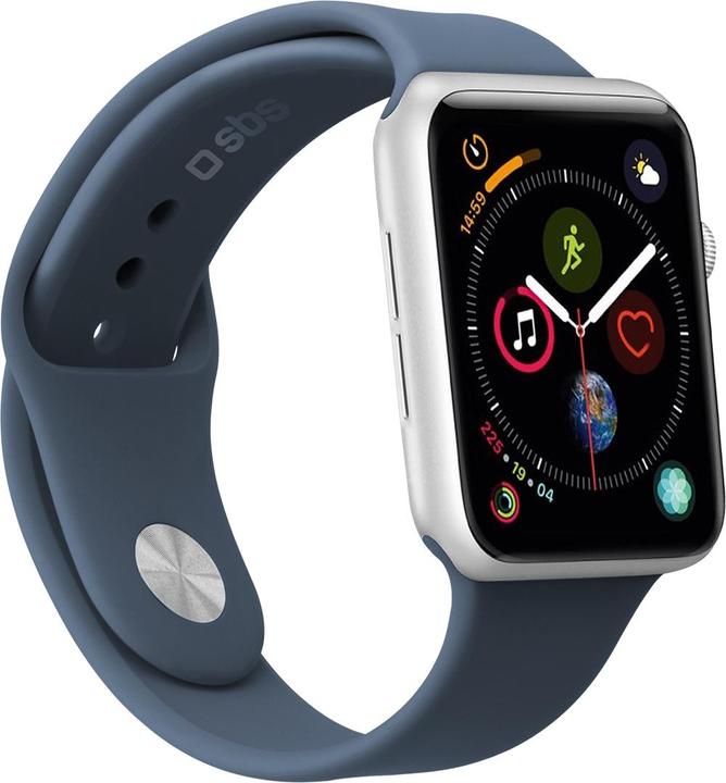 Image du produit SBS Bracelet taille S/M pour Apple Watch Series 3/4/5/6/7/SE 44mm bleu (44 mm, Silicone)