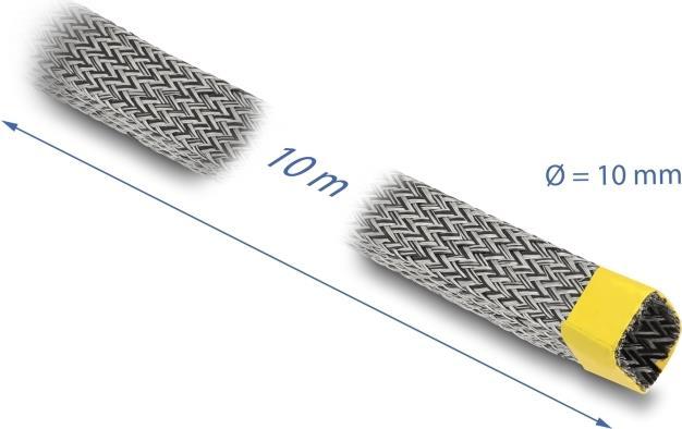 Produktbild Delock Geflechtschlauch zur EMI Abschirmung dehnbar 10 m x 10 mm (Kabelschlauch, 1000 cm)