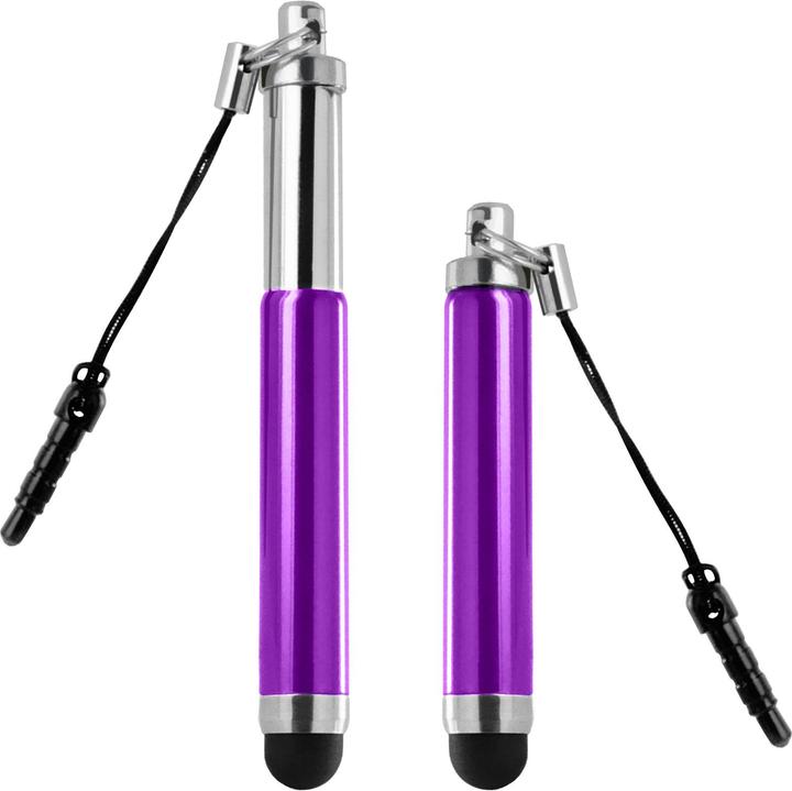 Actual product image Avizar Universal purple retractable touchscreen stylus - 3.5mm jack plug