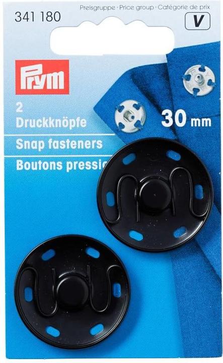 Produktbild Prym Annähdruckknopf, schwarz 30 mm, 2 Stk., Messing