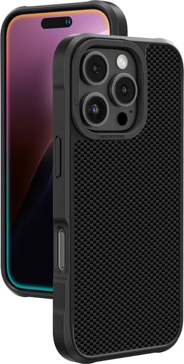 Produktbild Amazingthing Titan Max Case mit 600D Aramidfasern für iPhone 16 Pro - Schwarz (Apple iPhone 16 Pro)